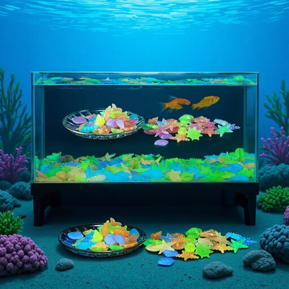 Aquarium Decoration Rock - Glowing Luminous Ocean Stones Fluorescent Conch