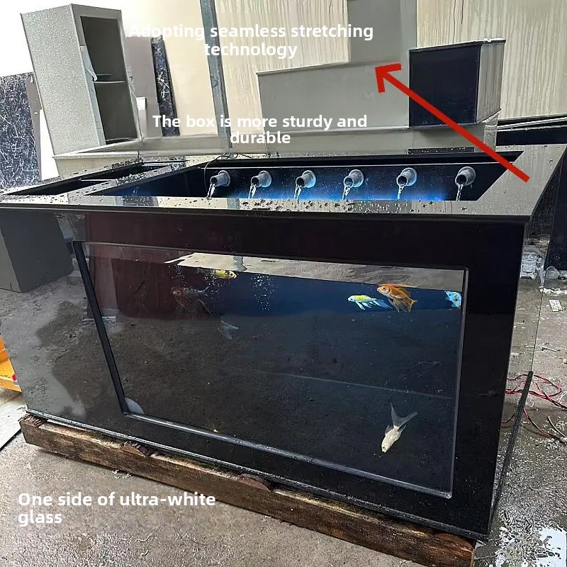 Xl Aquarium Fish - XL Black Side-Filtered Fish Tank, Ultra-Clear