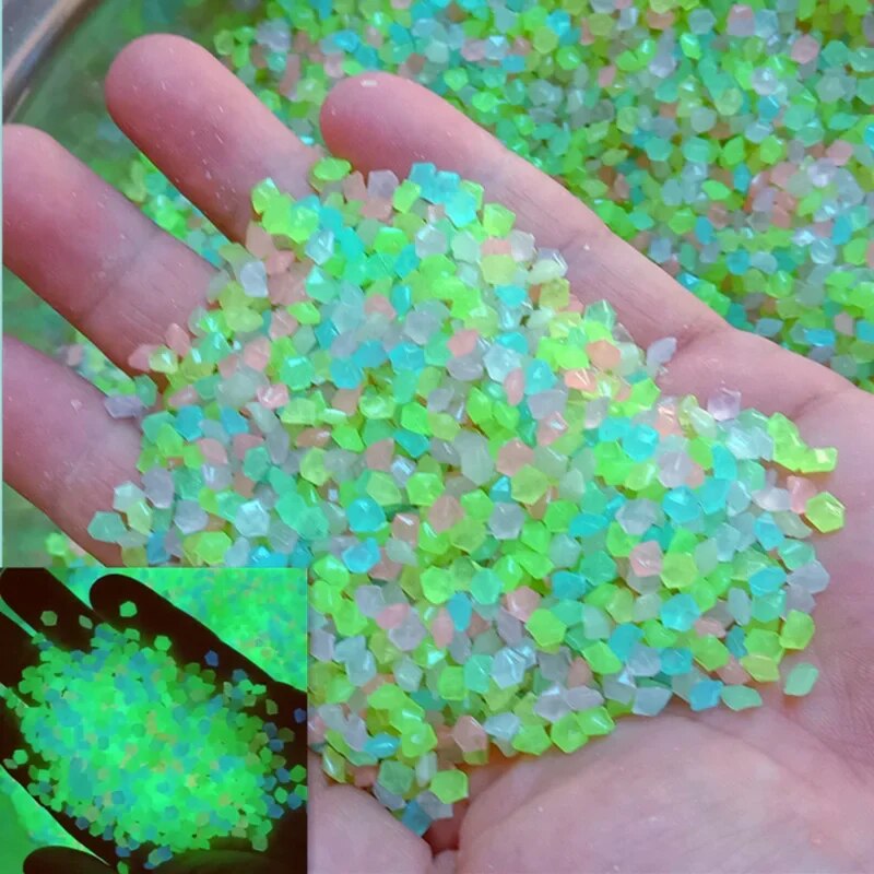 Aquarium Fish Home - 1000pcs 3-5mm Luminous Sand Glow In