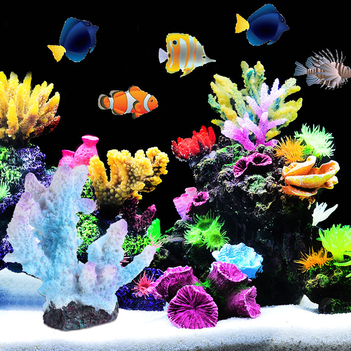 Xl Aquarium Fish - Aquarium Artificial Resin Coral Reef Xl-S1718