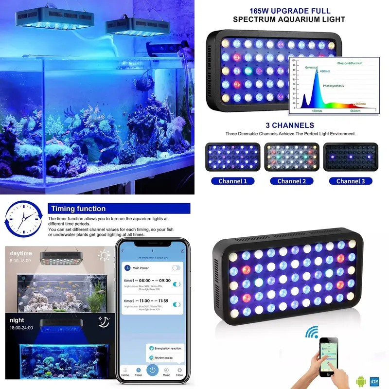 Aquarium Fish App - Wifi APP Control Coral Reef 165w