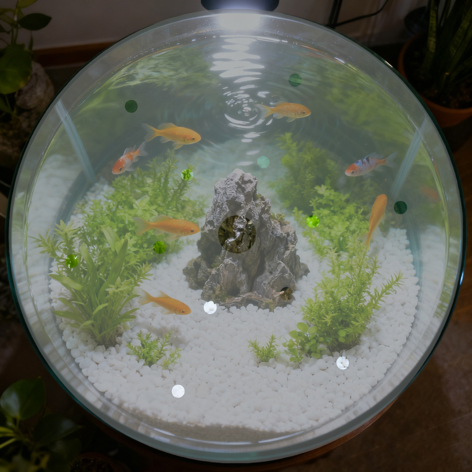 Aquarium Fish In Bowl - Round Acrylic Aquarium Anti-Escaping Lid Transparent