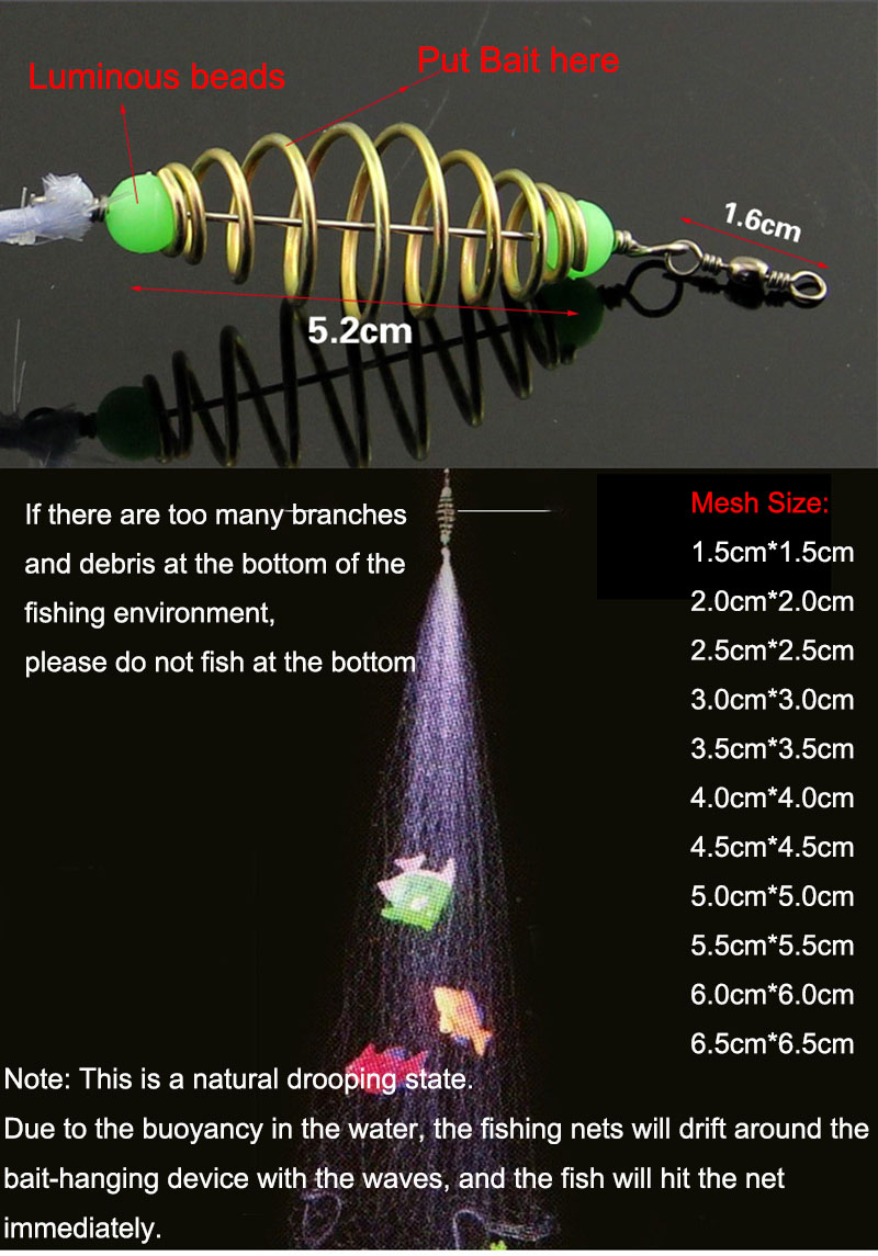 1Pcs Fish Bait Net Nylon Foldi - огляд і ціна Aquarium Fish Trap
