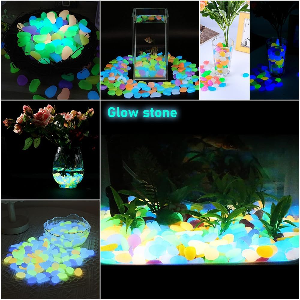 500 PCS Multi-Color Glow Pebbl - огляд і ціна Aquarium Decoration Rock