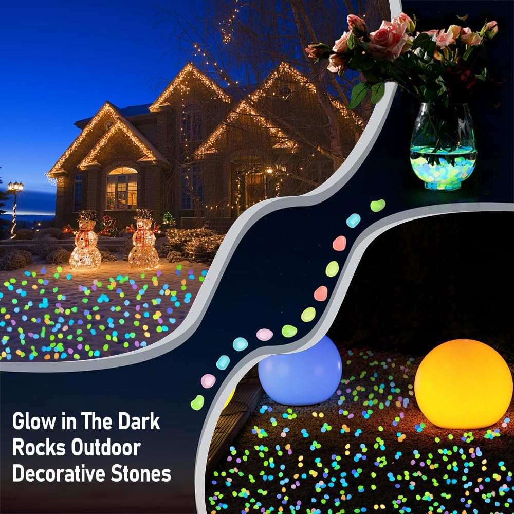 500 PCS Multi-Color Glow Pebbl - огляд і ціна Aquarium Decoration Rock