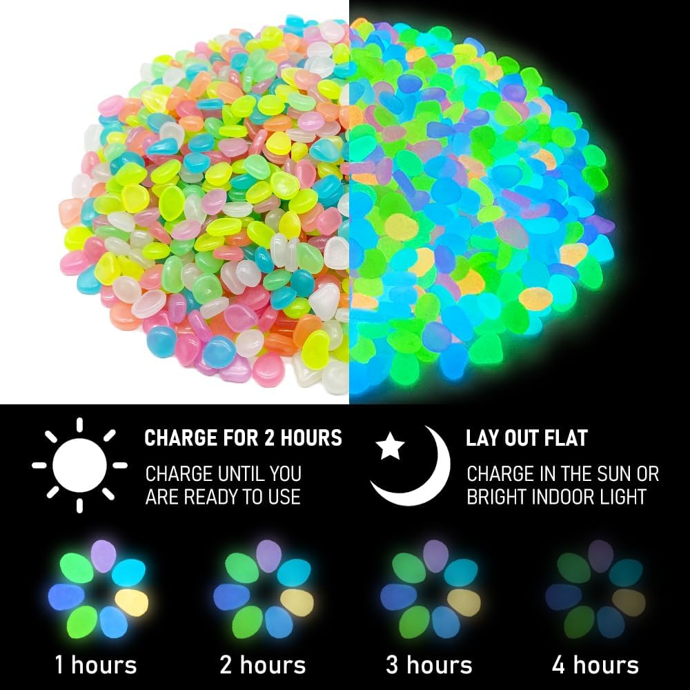 500 PCS Multi-Color Glow Pebbl - огляд і ціна Aquarium Decoration Rock